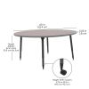 Adapte 60" Round Thermofused Activity Table with Adjustable Tapered Legs - Gray/North Sea