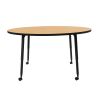 Adapte 60" Round Thermofused Activity Table with Adjustable Tapered Legs - Maple/Black