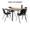 Adapte 60" Round Thermofused Activity Table with Adjustable Tapered Legs - Maple/Black