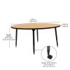 Adapte 60" Round Thermofused Activity Table with Adjustable Tapered Legs - Maple/Black