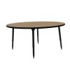 Adapte 60" Round Thermofused Activity Table with Adjustable Tapered Legs - Pasadena Oak/Black