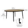 Adapte 60" Round Thermofused Activity Table with Adjustable Tapered Legs - Pasadena Oak/Black