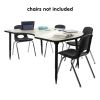 Adapte 48" x 72" Kidney Dry-Erase Activity Table with Adjustable Tapered Legs - Whiteboard/Black
