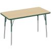 24" x 48" Rectangle Activity Table with Standard Legs - Maple/Green