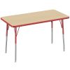 24" x 48" Rectangle Activity Table with Standard Legs - Maple/Red