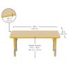 24" x 48" Rectangle Woodgrain Activity Table with Adjustable Chunky Legs - Maple/Yellow