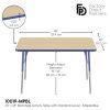 30" x 48" Rectangle T-Molding Activity Table with Adjustable Standard Swivel Glide Legs - Maple/Blue