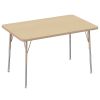 30" x 48" Rectangle T-Molding Activity Table with Adjustable Standard Swivel Glide Legs - Maple/Sand