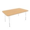 30" x 48" Rectangle Activity Table with Adjustable Swivel Glide Legs- Maple/White