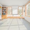 30" x 48" Rectangle Activity Table with Adjustable Swivel Glide Legs- Maple/White