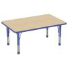 30" x 48" Rectangle Woodgrain Activity Table with Adjustable Chunky Legs - Maple/Blue