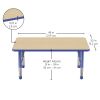 30" x 48" Rectangle Woodgrain Activity Table with Adjustable Chunky Legs - Maple/Blue