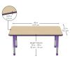 30" x 48" Rectangle Woodgrain Activity Table with Adjustable Chunky Legs - Maple/Purple