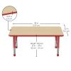 30" x 48" Rectangle Woodgrain Activity Table with Adjustable Chunky Legs - Maple/Red