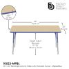 30" x 60" Rectangle Activity Table with Standard Legs - Maple/Blue