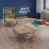 30" x 60" Rectangle Activity Table with Standard Legs - Maple/Blue
