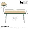 30" x 60" Rectangle Activity Table with Standard Legs - Maple/Green