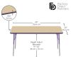 30" x 60" Rectangle Activity Table with Standard Legs - Maple/Purple