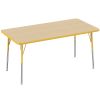 30" x 60" Rectangle Activity Table with Standard Legs - Maple/Yellow