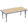 30" x 60" Rectangle Woodgrain Activity Table with Adjustable Chunky Legs - Maple/Blue