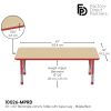 30" x 60" Rectangle Woodgrain Activity Table with Adjustable Chunky Legs - Maple/Red
