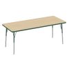 30" x 72" Rectangle La Madera Activity Table with Standard Legs- Maple/Green