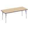 30" x 72" Rectangle La Madera Activity Table with Standard Legs - Maple/Purple
