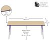 30" x 72" Rectangle La Madera Activity Table with Standard Legs - Maple/Purple