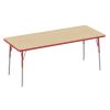 30" x 72" Rectangle La Madera Activity Table with Standard Legs - Maple/Red