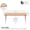 30" x 72" Rectangle La Madera Activity Table with Standard Legs - Maple/Red