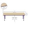 30" x 72" Rectangle Woodgrain Activity Table with Adjustable Chunky Legs - Maple/Purple