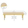 30" x 72" Rectangle Woodgrain Activity Table with Adjustable Chunky Legs - Maple/Yellow