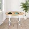 36" Round Thermofused Woodgrain Activity Table with Adjustable Chunky Legs - Maple/White