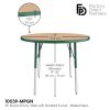 36" Round Activity Table with Adjustable Swivel Glide Legs - Maple/Green