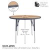 36" Round Activity Table with Adjustable Swivel Glide Legs - Maple/Navy