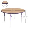 48" Round La Madera Activity Table with Standard Legs - Maple/Purple
