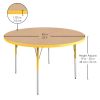 48" Round La Madera Activity Table with Standard Legs - Maple/Yellow
