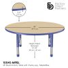 48" Round Woodgrain Activity Table with Adjustable Chunky Legs - Maple/Blue