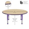 48" Round Woodgrain Activity Table with Adjustable Chunky Legs - Maple/Purple