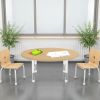 48" Round Woodgrain Activity Table with Adjustable Chunky Legs - Maple/White