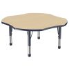 48" x 48" Clover Thermofused Woodgrain Activity Table with Adjustable Chunky Legs - Maple/Navy