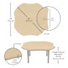 48" x 48" Clover Thermofused Woodgrain Activity Table with Adjustable Chunky Legs - Maple/Sand