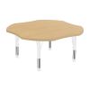 48" x 48" Clover Activity Table with Adjustable Chunky Legs - Maple/White