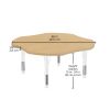 48" x 48" Clover Activity Table with Adjustable Chunky Legs - Maple/White