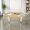 48" x 48" Clover Activity Table with Adjustable Chunky Legs - Maple/White
