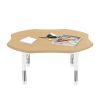 48" x 48" Clover Activity Table with Adjustable Chunky Legs - Maple/White