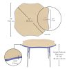 48" x 48" Clover Activity Table with Adjustable Swivel Glide Legs - Maple/Blue