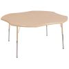 48" x 48" Clover Thermofused Woodgrain Activity Table with Adjustable Standard Legs - Maple/Sand