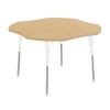 48" x 48" Clover Activity Table with Adjustable Standard Legs - Maple/White