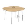 48" x 48" Clover Activity Table with Adjustable Standard Legs - Maple/White